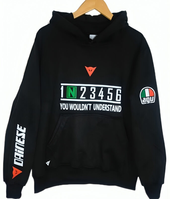 buzonegro Buzo Negro con Capota Estampado