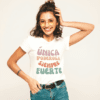 Camiseta Blanca Manga Corta Estampada