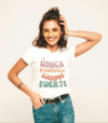 Camiseta Blanca Manga Corta Estampada