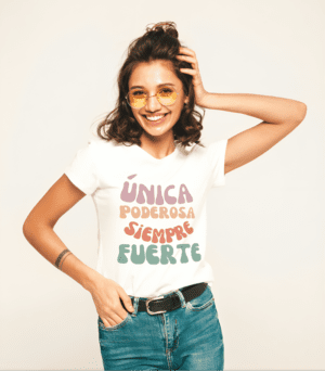 Camiseta Blanca Manga Corta Estampada