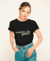 Camiseta Negra Manga Corta Estampada