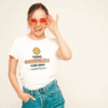 todo2 Camiseta Blanca Estampado Todo Comienza con una Sonrisa