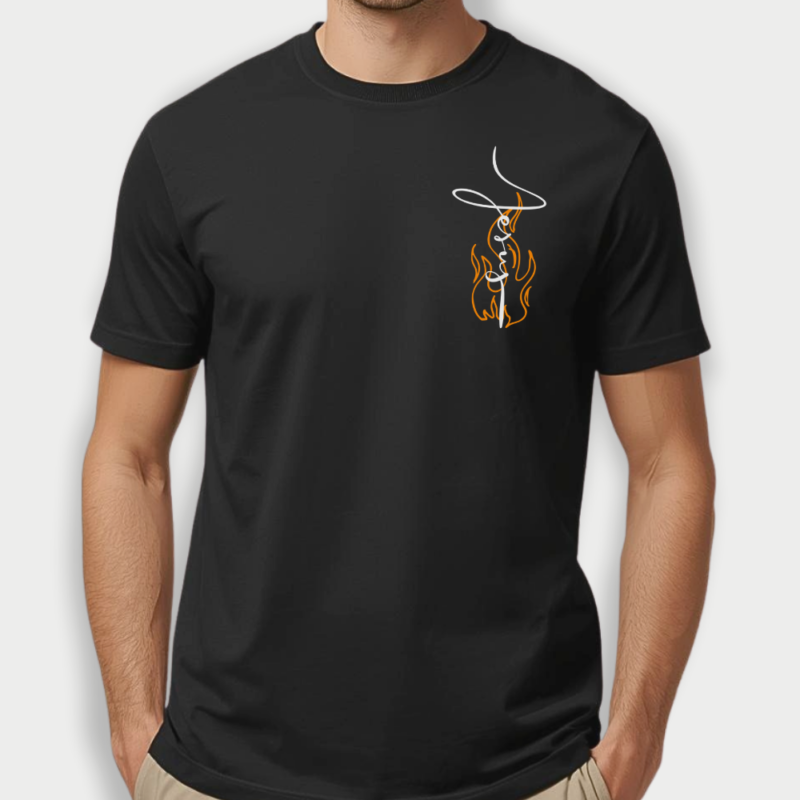 Camiseta negra estampado orad sin cesar Camiseta negra