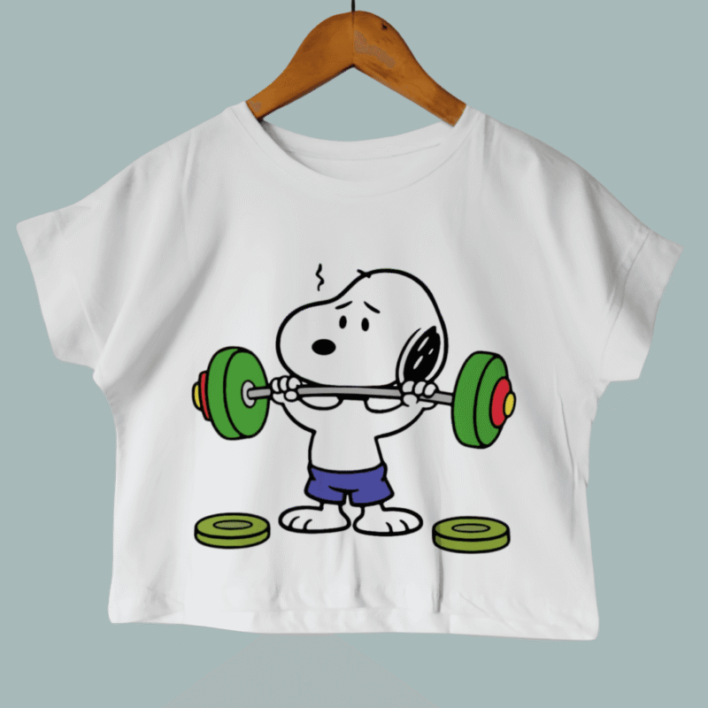 Bluson corto blanco algodon snoopy gym Blusón Corto Blanco Mujer – Snoopy Gym