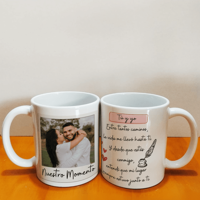 Mug personalizado para pareja con foto y poema