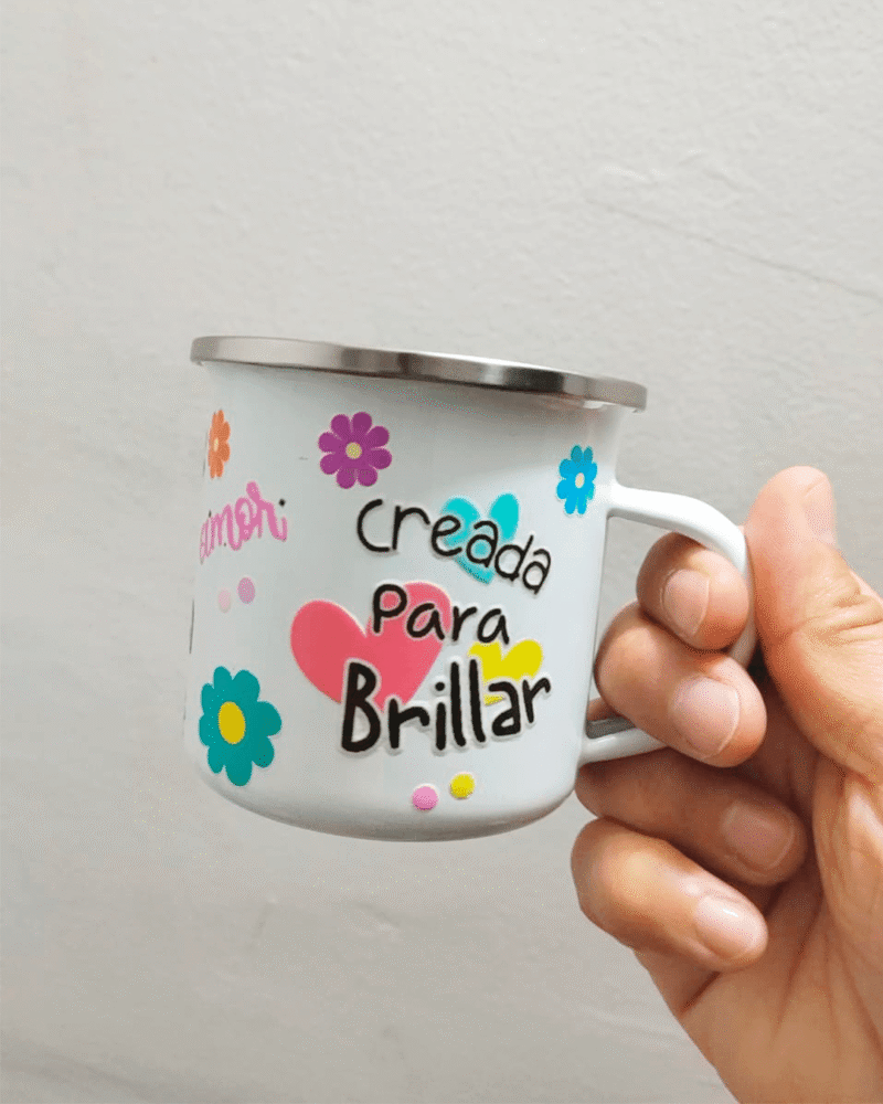 Mug Peltre 6 onzas Fuerte y Bendecida personalizado, regalo personalizado