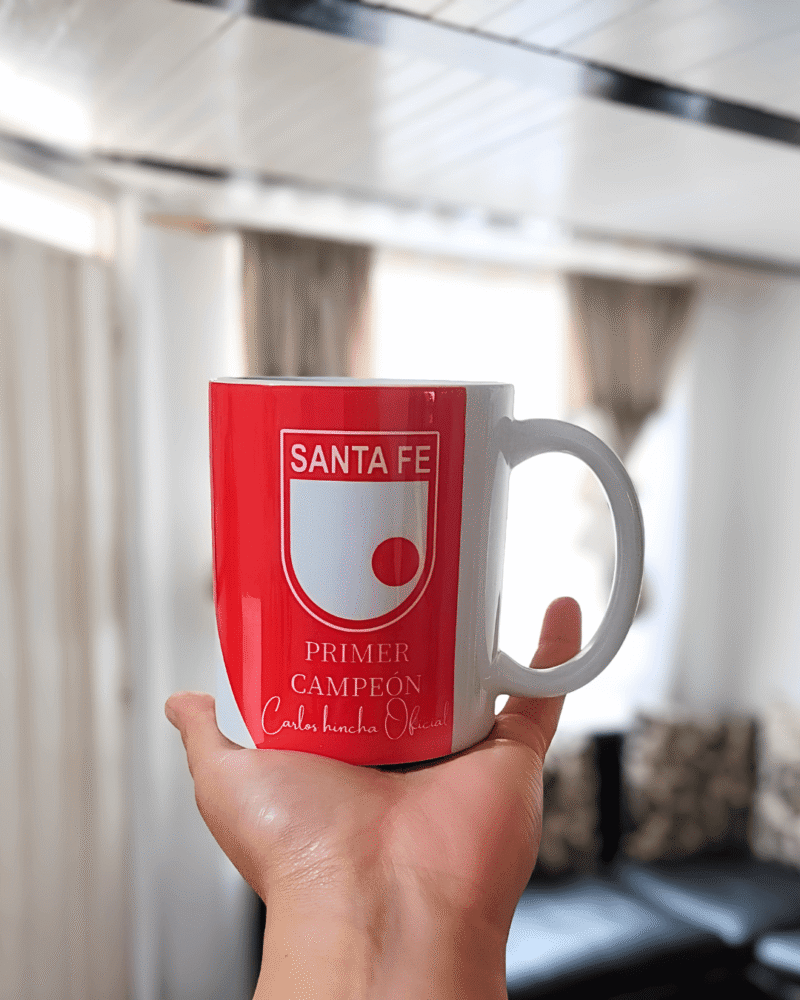 Mug tipo fan Independiente Santa Fe