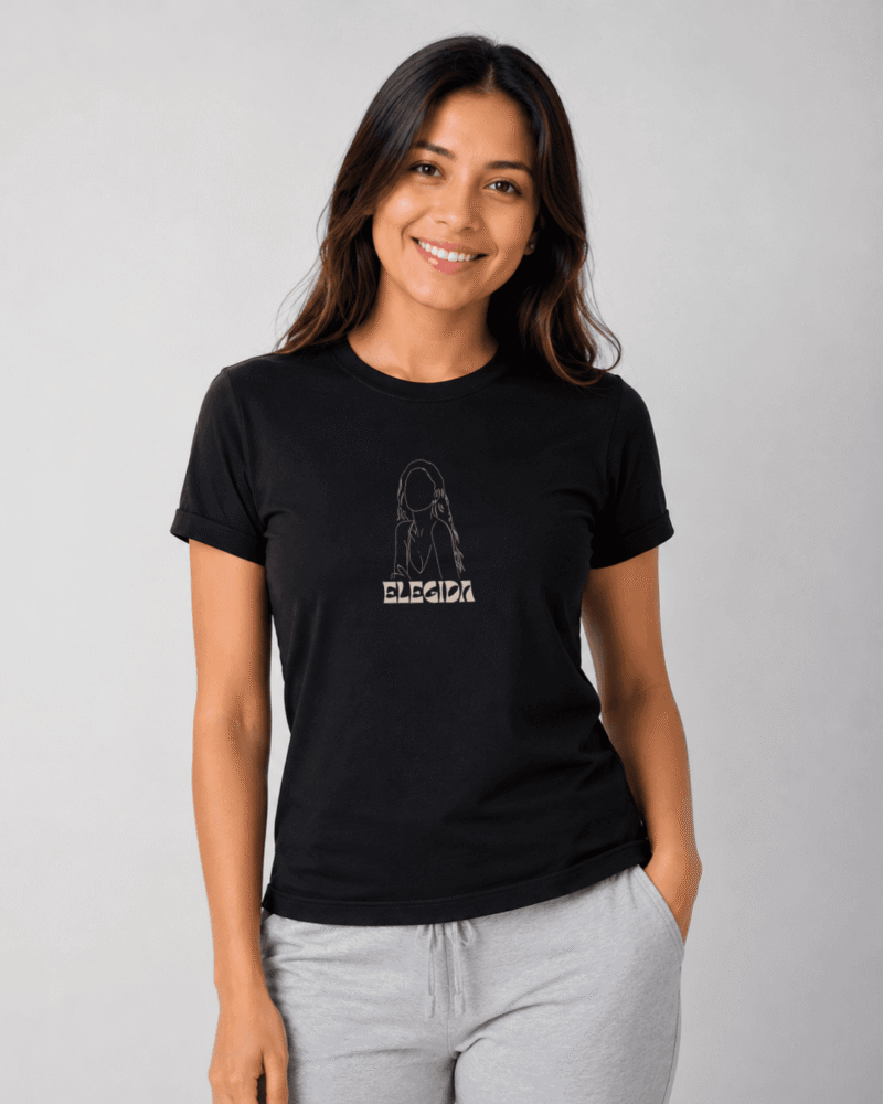 camiseta para dama-negra-Elegida